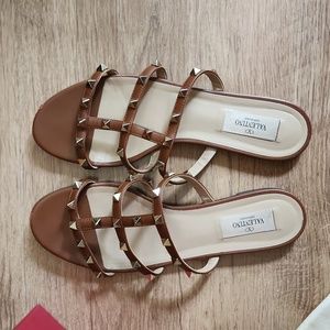 Valentino garavani rockstud womens leather slides size 39 Authentic